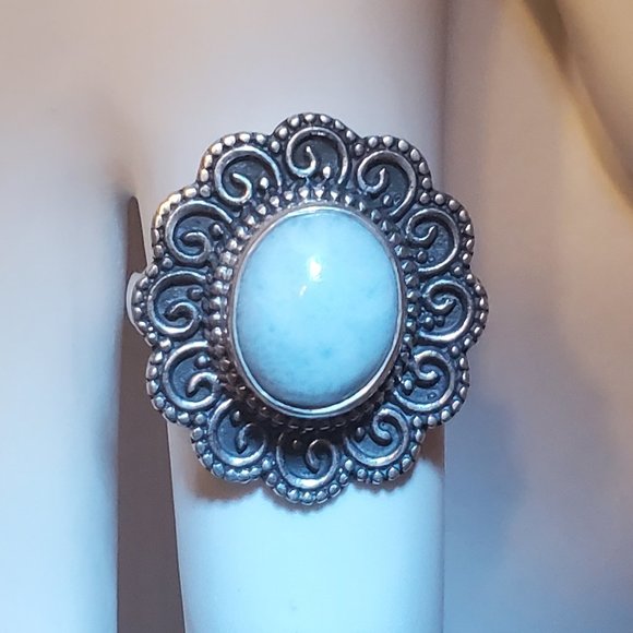 STERLING  SILVER  LARIMAR  RING - Picture 2 of 8